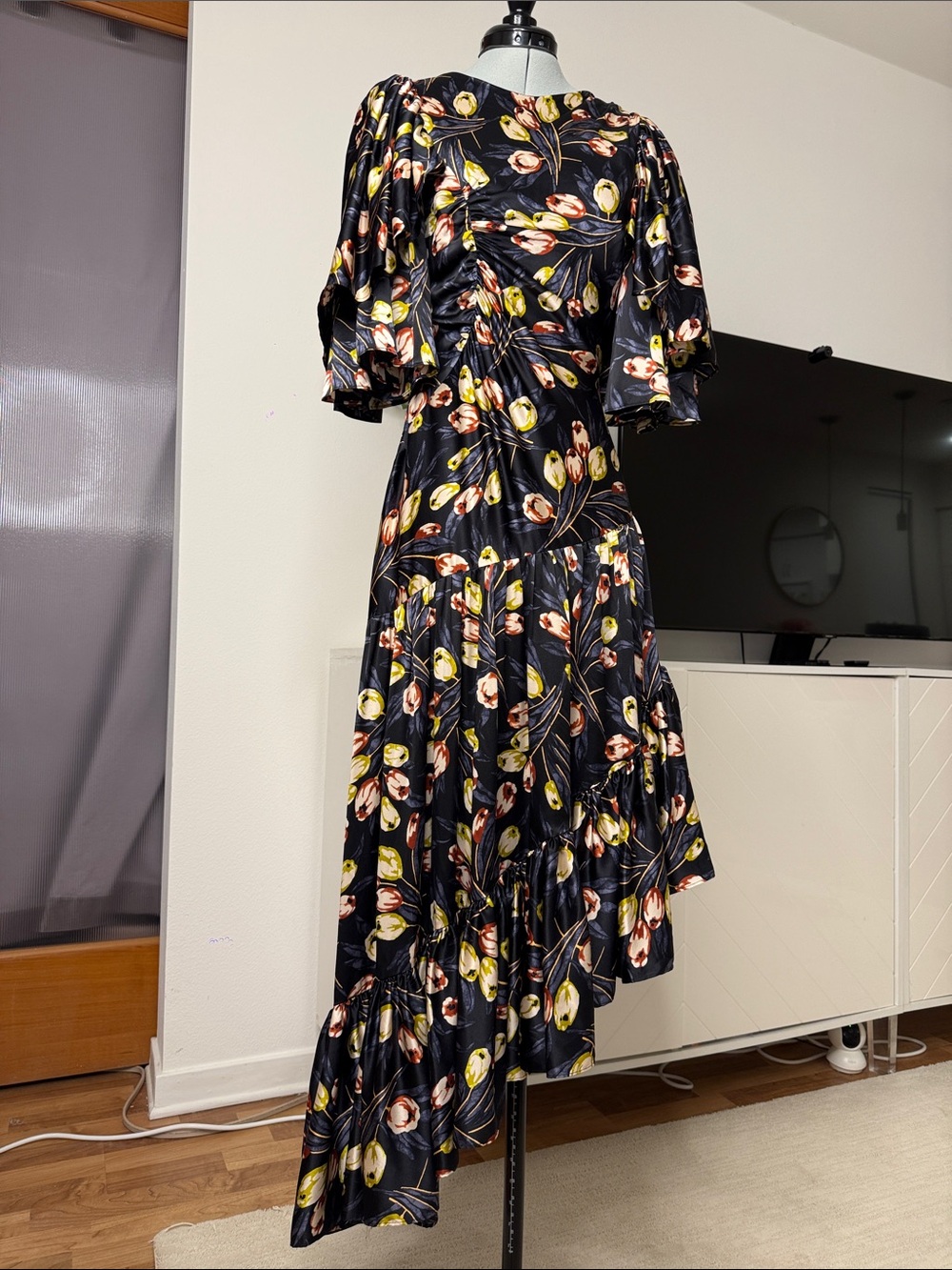 Cinq a Sept Kossa Silk Asymmetric Maxi Dress 2 - Picture 10 of 14